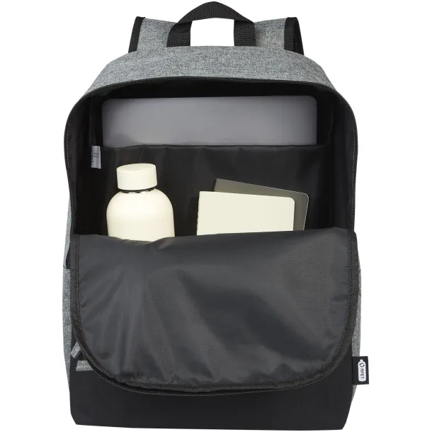 Reclaim 15" GRS recycled two-tone laptop backpack 14L - Bullet Solid black Heather grey