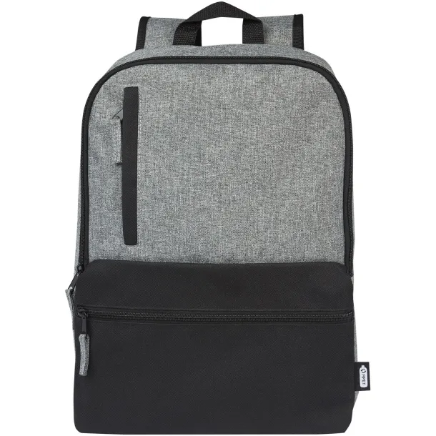 Reclaim GRS reciklirani dvobojni ruksak za 15" laptop - Bullet Solid black Heather grey