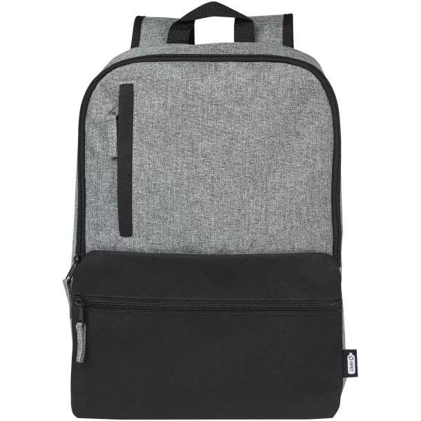 Reclaim 15" GRS recycled two-tone laptop backpack 14L - Bullet Solid black Heather grey