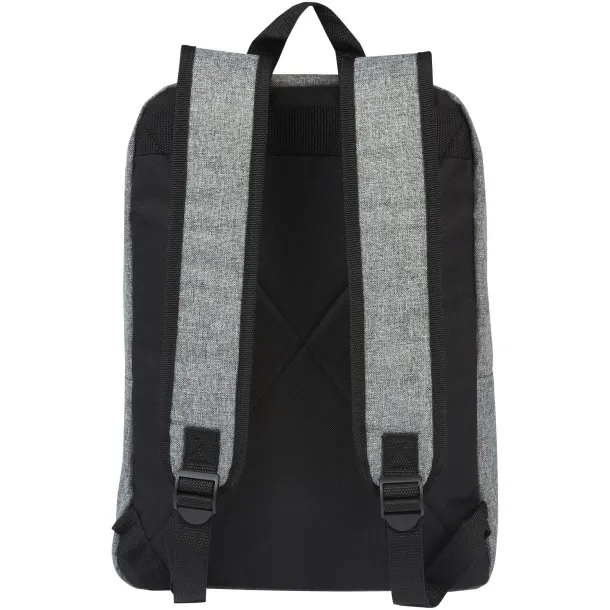 Reclaim GRS reciklirani dvobojni ruksak za 15" laptop - Bullet Solid black Heather grey