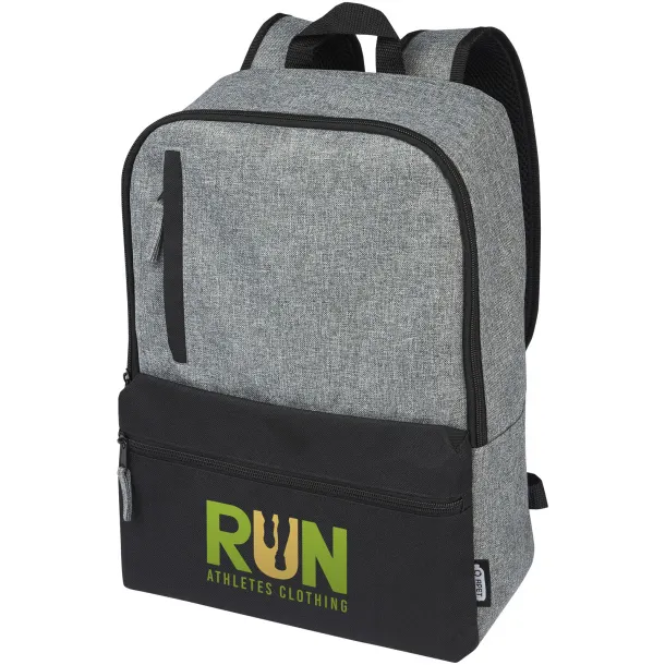 Reclaim GRS reciklirani dvobojni ruksak za 15" laptop Crna Heather grey