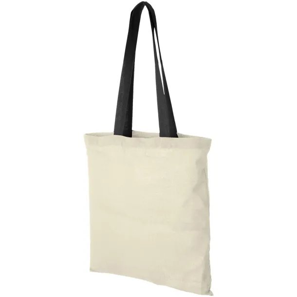 Nevada 100 g/m² cotton tote bag coloured handles Natural Solid black