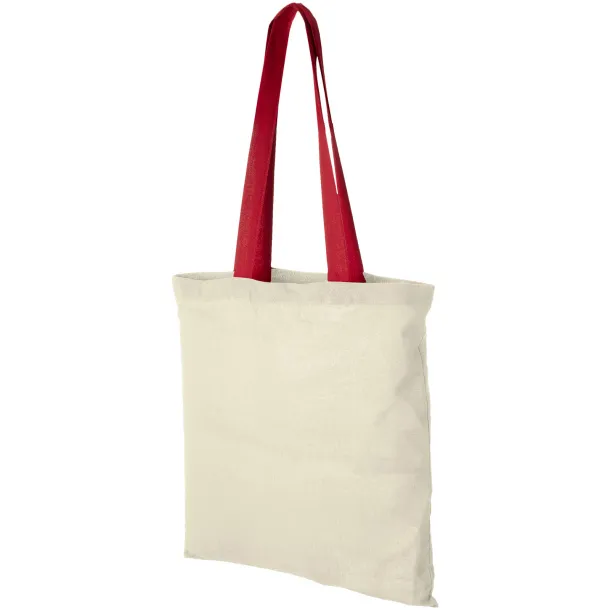 Nevada 100 g/m² cotton tote bag coloured handles Natural Red