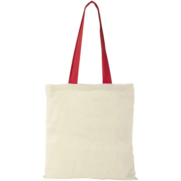 Nevada 100 g/m² cotton tote bag coloured handles Natural Red