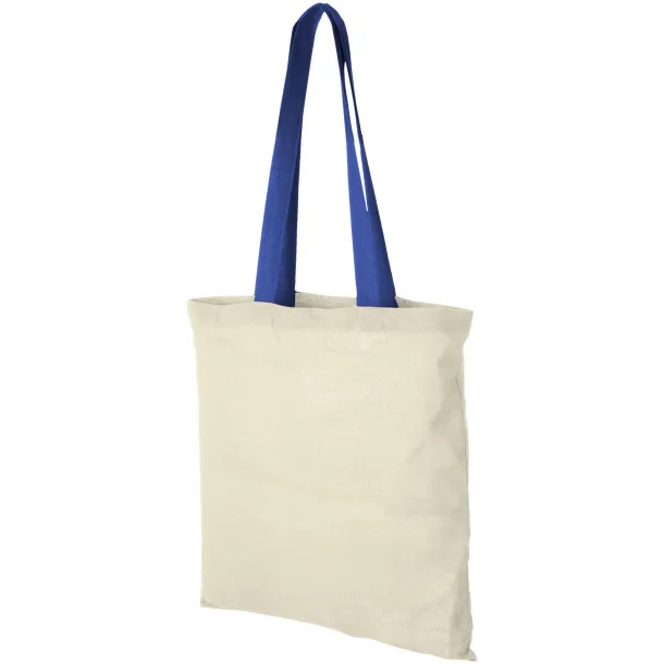 Nevada 100 g/m² cotton tote bag coloured handles Natural Royal blue