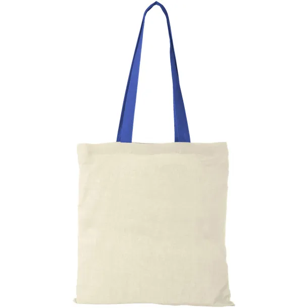 Nevada 100 g/m² cotton tote bag coloured handles Natural Royal blue