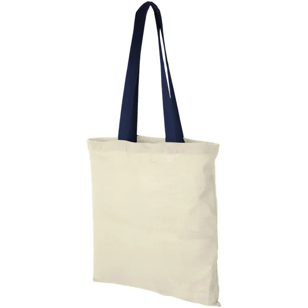 Nevada 100 g/m² cotton tote bag coloured handles Natural Navy Blue