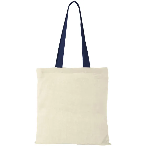 Nevada 100 g/m² cotton tote bag coloured handles Natural Navy Blue