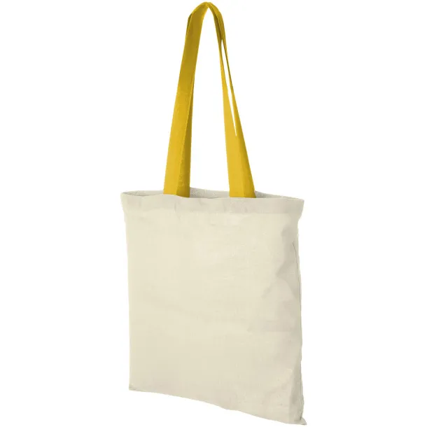 Nevada 100 g/m² cotton tote bag coloured handles Natural Yellow