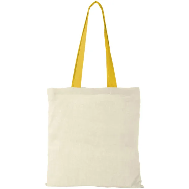 Nevada 100 g/m² cotton tote bag coloured handles Natural Yellow