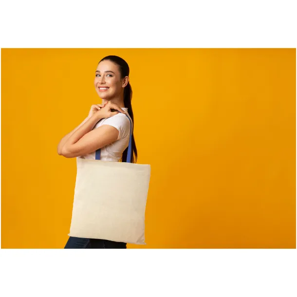 Nevada 100 g/m² cotton tote bag coloured handles Natural Yellow