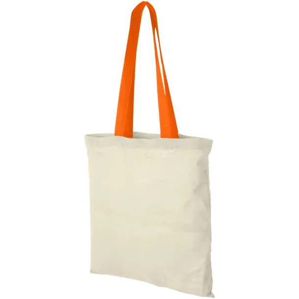 Nevada 100 g/m² cotton tote bag coloured handles Natural Orange