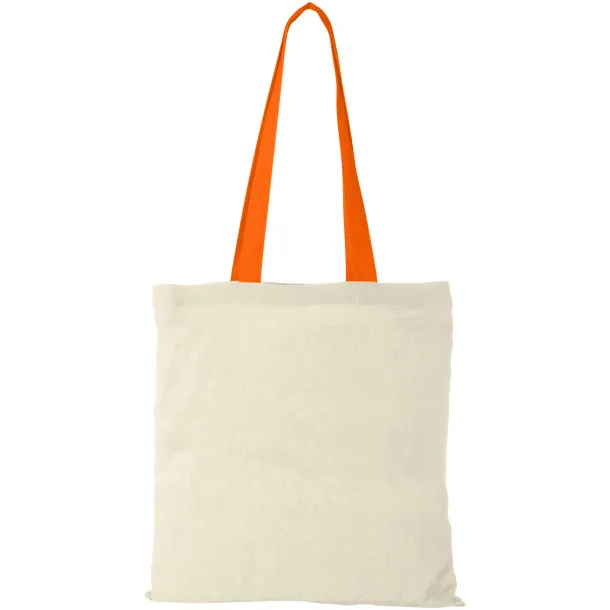 Nevada 100 g/m² cotton tote bag coloured handles Natural Orange