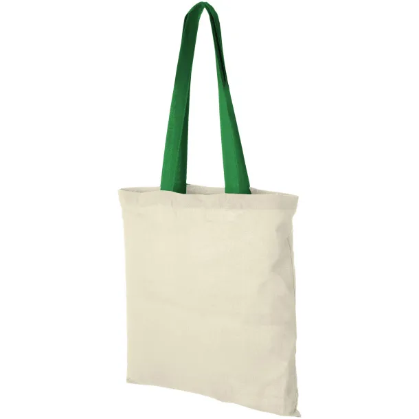 Nevada 100 g/m² cotton tote bag coloured handles Natural Transparent green