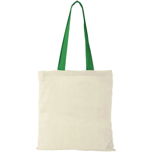 Nevada 100 g/m² cotton tote bag coloured handles Natural Transparent green