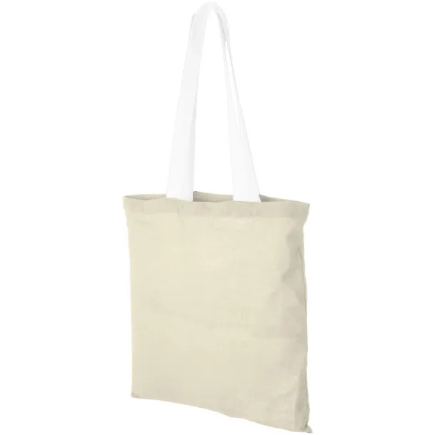 Nevada 100 g/m² cotton tote bag coloured handles Natural White