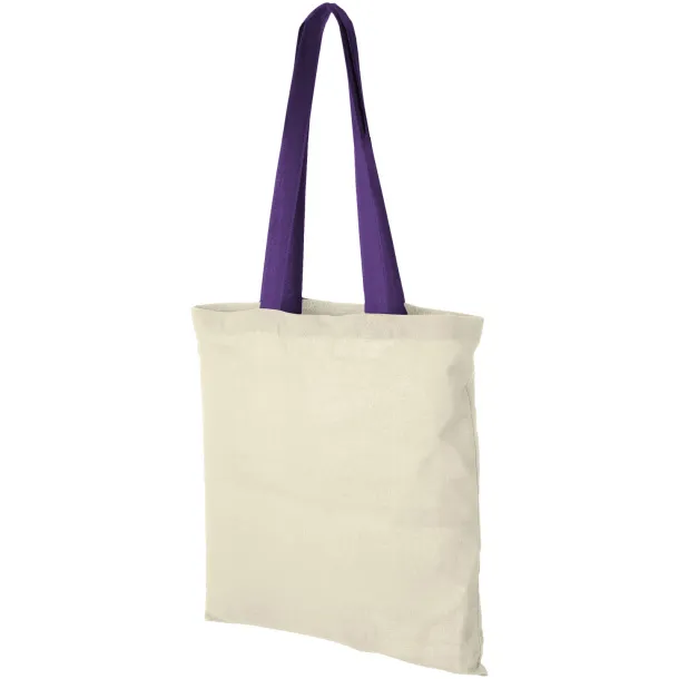 Nevada 100 g/m² cotton tote bag coloured handles Natural Lavender