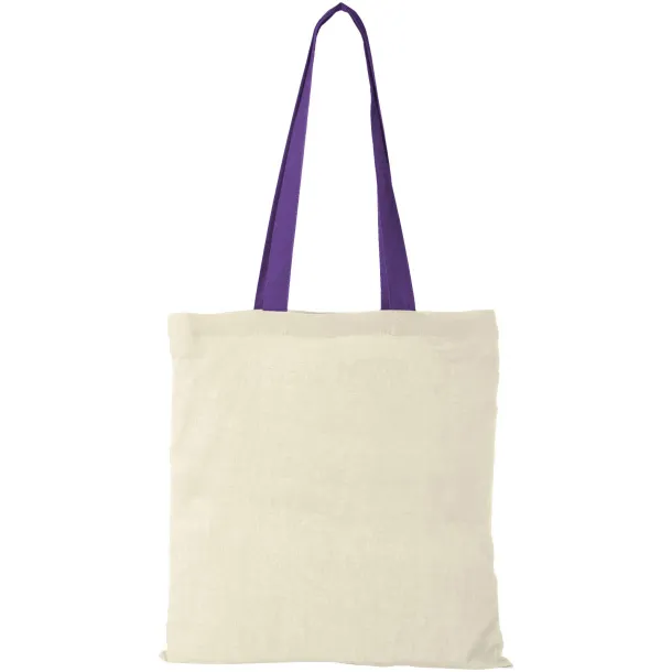 Nevada 100 g/m² cotton tote bag coloured handles Natural Lavender