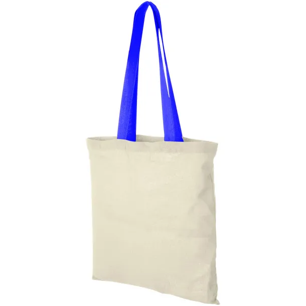 Nevada 100 g/m² cotton tote bag coloured handles Natural Process blue