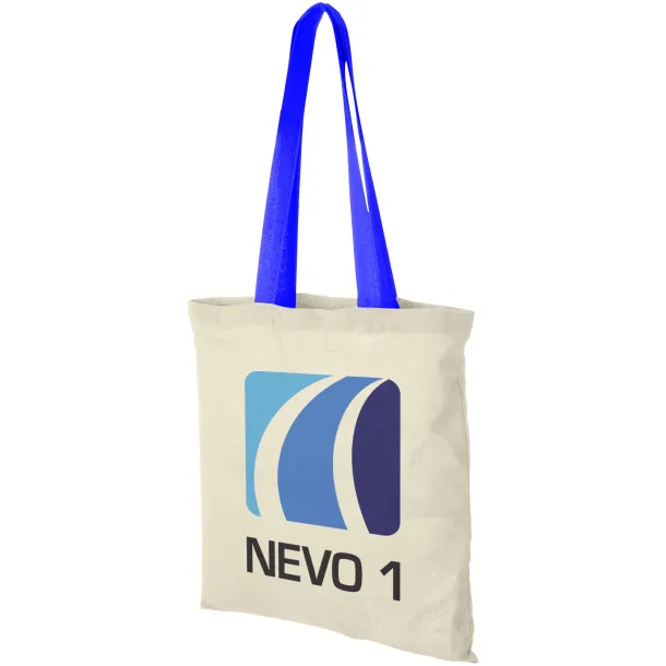 Nevada 100 g/m² cotton tote bag coloured handles Natural Process blue