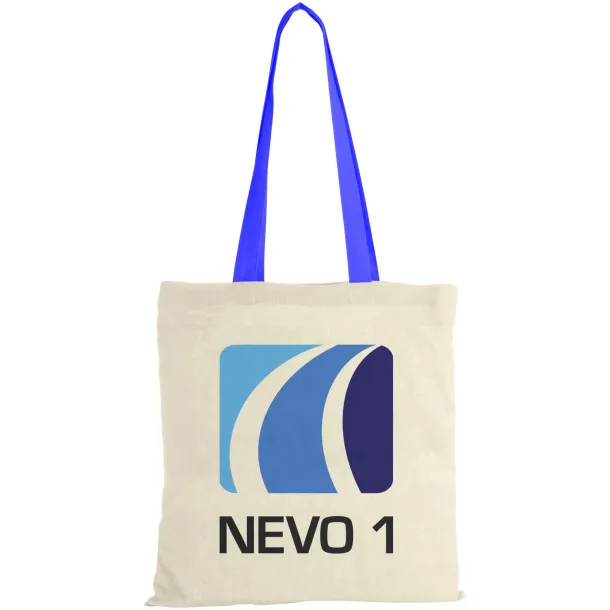 Nevada 100 g/m² cotton tote bag coloured handles - Unbranded Natural Process blue