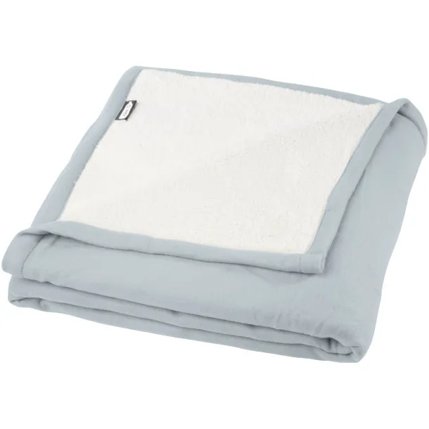 Marigold RPET polar fleece and sherpa blanket - Seasons Grey Ivory white