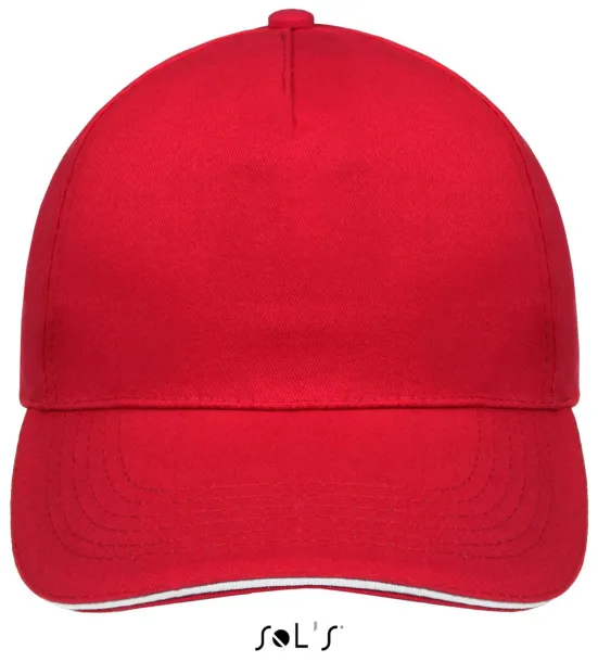 SOL'S SUNNY FIVE PANEL CAP - SOL'S Red White