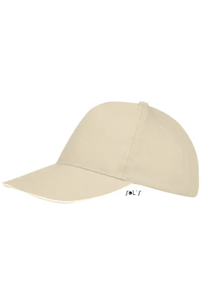 SOL'S SUNNY FIVE PANEL CAP - SOL'S Beige White