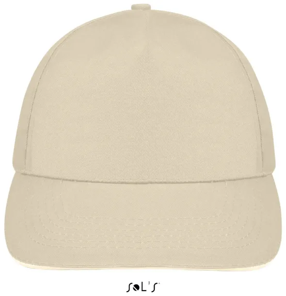 SOL'S SUNNY FIVE PANEL CAP - SOL'S Beige White