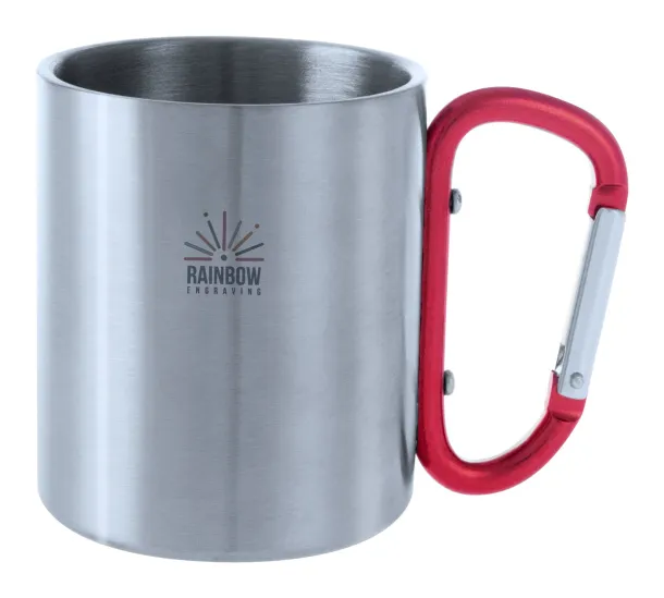 Cadisha metalna šalica, 200 ml Crvena Srebrna