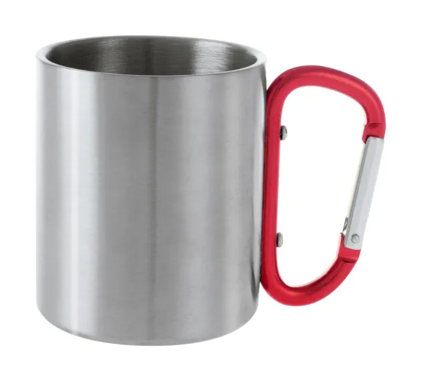 Cadisha metalna šalica, 200 ml Crvena Srebrna