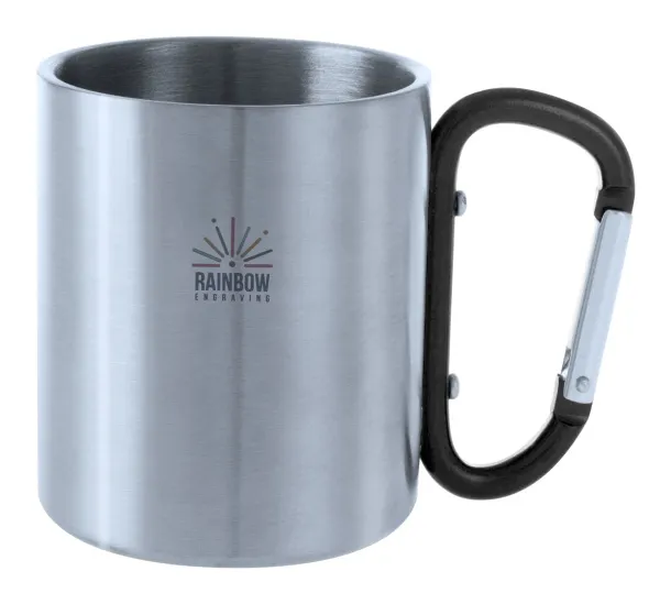 Cadisha metalna šalica, 200 ml Crna Srebrna