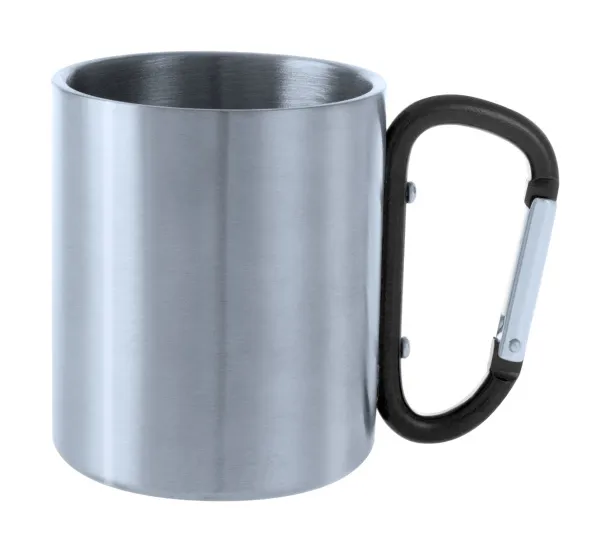 Cadisha metalna šalica, 200 ml Crna Srebrna