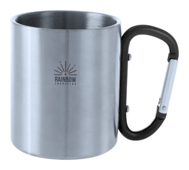 Cadisha metalna šalica, 200 ml Crna Srebrna