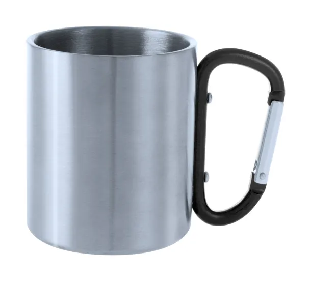 Cadisha metalna šalica, 200 ml Crna Srebrna