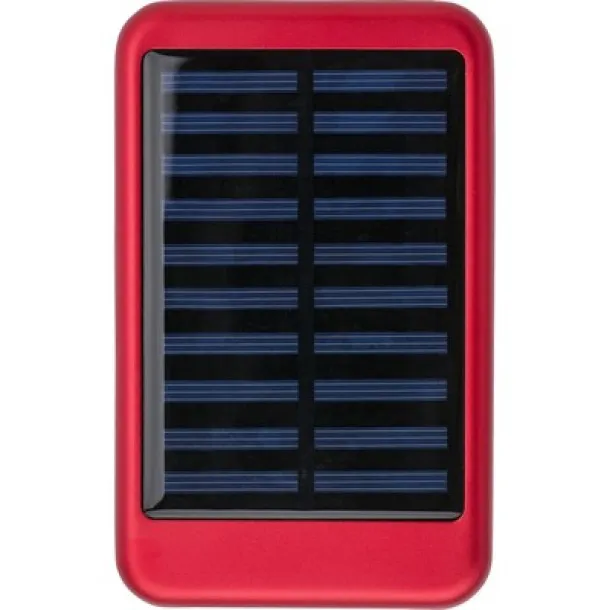  Prijenosna baterija 4000 mAh, solarni punjač Crvena