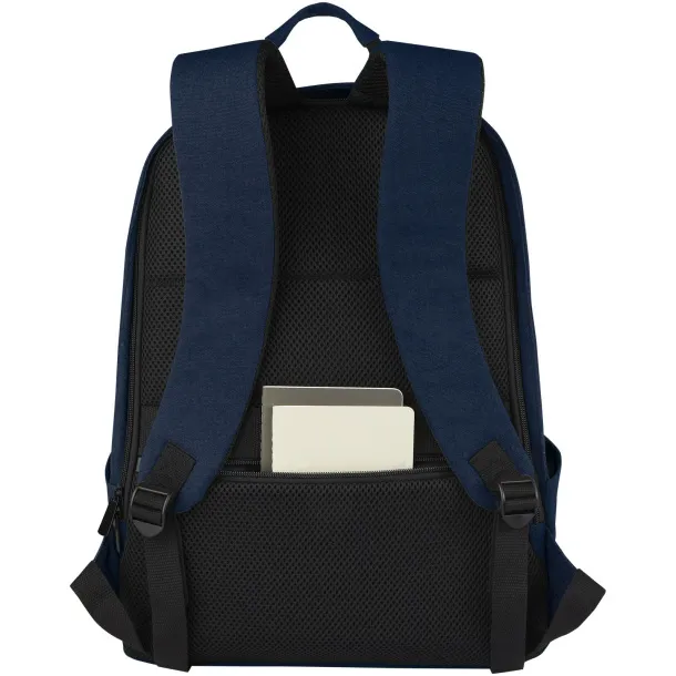 Joey 15.6" GRS recycled canvas anti-theft laptop backpack 18L Navy Blue