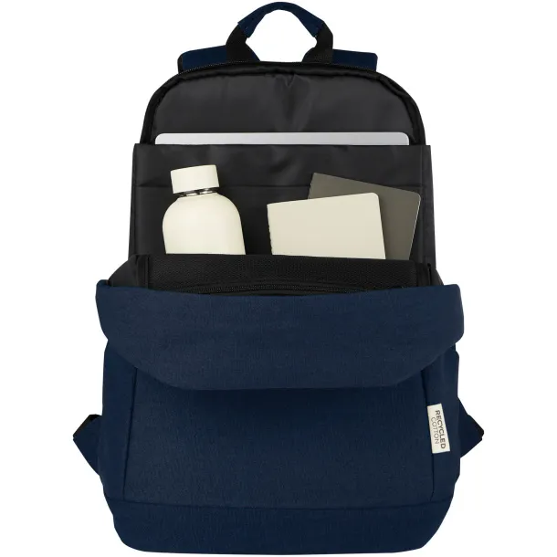 Joey 15.6" GRS recycled canvas anti-theft laptop backpack 18L Navy Blue