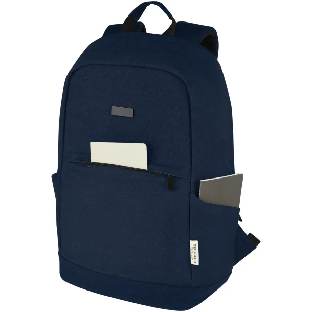 Joey 15.6" GRS recycled canvas anti-theft laptop backpack 18L Navy Blue