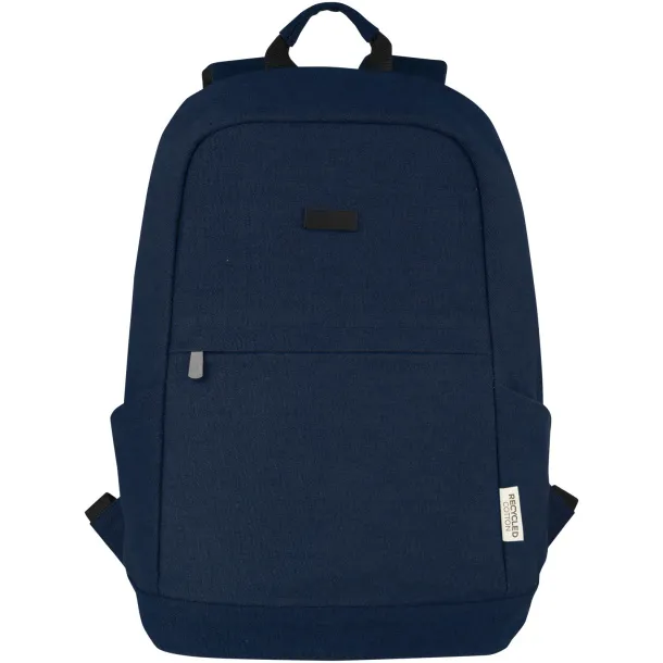 Joey 15.6" GRS recycled canvas anti-theft laptop backpack 18L Navy Blue