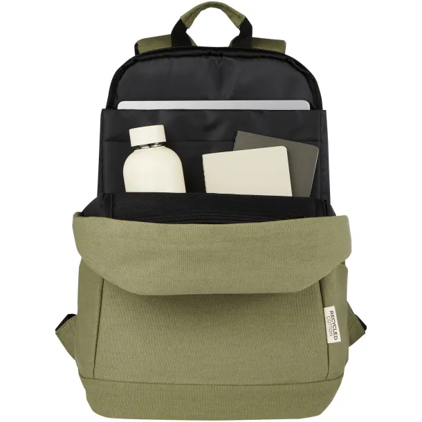 Joey 15.6" GRS recycled canvas anti-theft laptop backpack 18L Maslinasta