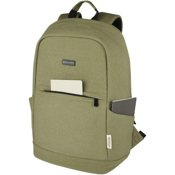 Joey 15.6" GRS recycled canvas anti-theft laptop backpack 18L Maslinasta