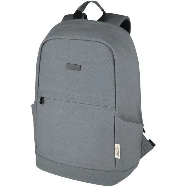 Joey 15.6" GRS recycled canvas anti-theft laptop backpack 18L Grey