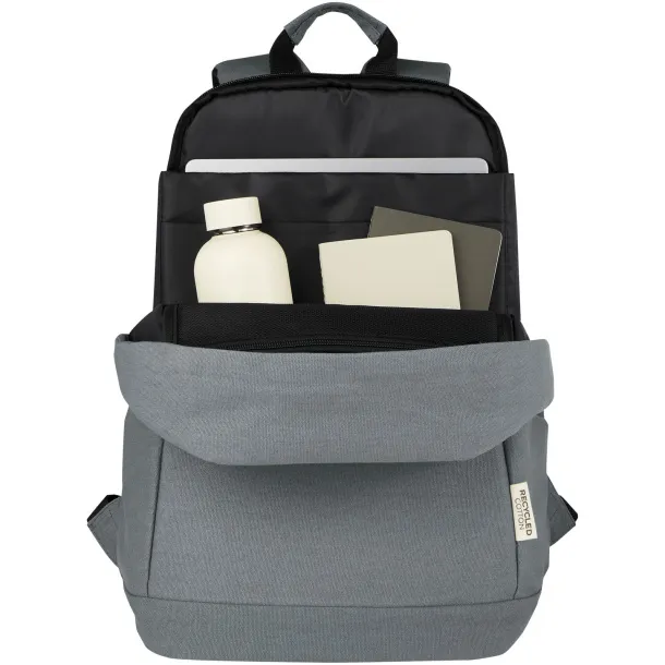 Joey 15.6" GRS recycled canvas anti-theft laptop backpack 18L Grey