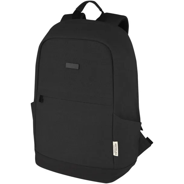 Joey 15.6" GRS recycled canvas anti-theft laptop backpack 18L Solid black