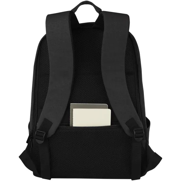 Joey 15.6" GRS recycled canvas anti-theft laptop backpack 18L Solid black