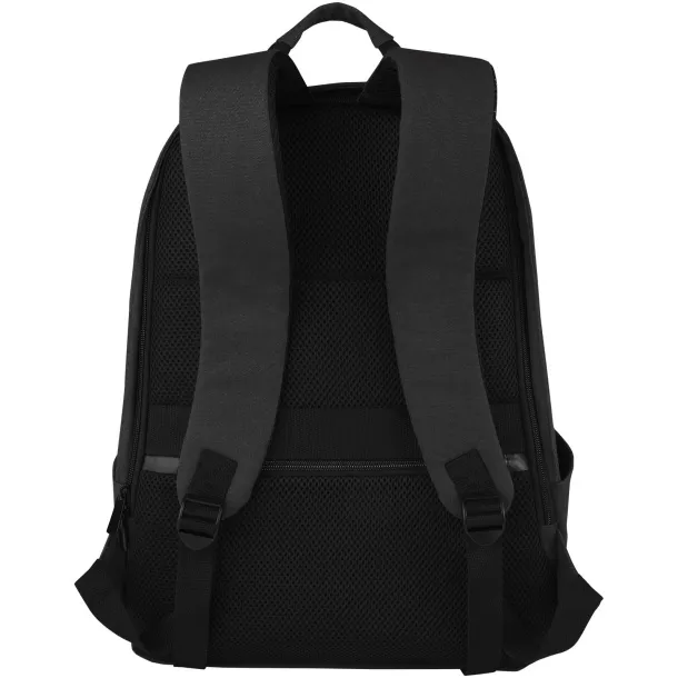 Joey 15.6" GRS recycled canvas anti-theft laptop backpack 18L Solid black