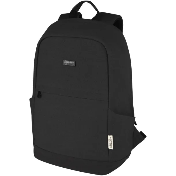 Joey 15.6" GRS recycled canvas anti-theft laptop backpack 18L Solid black