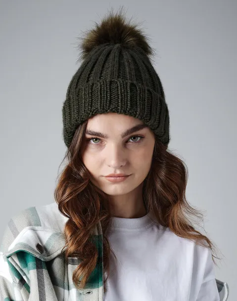  Verbier Fur Pop Pom Chunky Beanie - Beechfield