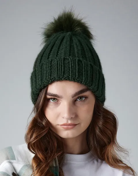  Verbier Fur Pop Pom Chunky Beanie - Beechfield